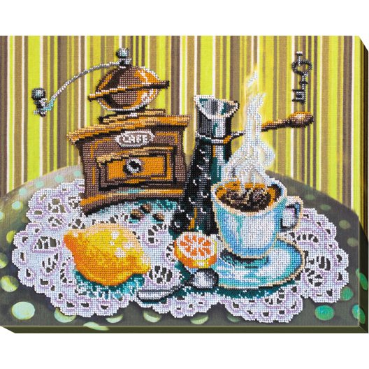 Main Bead Embroidery Kit Coffee with lemon (Still life), AB-531 by Abris Art - buy online! ✿ Fast delivery ✿ Factory price ✿ Wholesale and retail ✿ Purchase Great kits for embroidery with beads Main Bead Embroidery Kit Coffee with lemon (Still life), AB-531 by Abris Art - buy online! ✿ Fast delivery ✿ Factory price ✿ Wholesale and retail ✿ Purchase Great kits for embroidery with beads