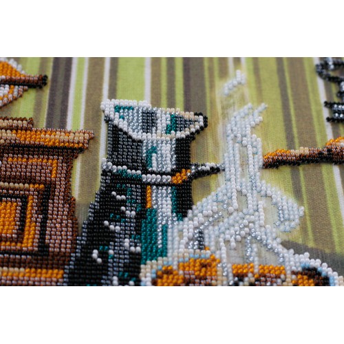 Main Bead Embroidery Kit Coffee with lemon (Still life), AB-531 by Abris Art - buy online! ✿ Fast delivery ✿ Factory price ✿ Wholesale and retail ✿ Purchase Great kits for embroidery with beads