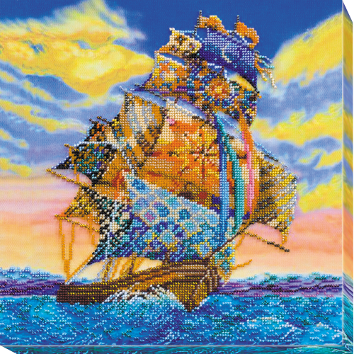 Main Bead Embroidery Kit Оn all sails (Deco Scenes), AB-532 by Abris Art - buy online! ✿ Fast delivery ✿ Factory price ✿ Wholesale and retail ✿ Purchase Great kits for embroidery with beads