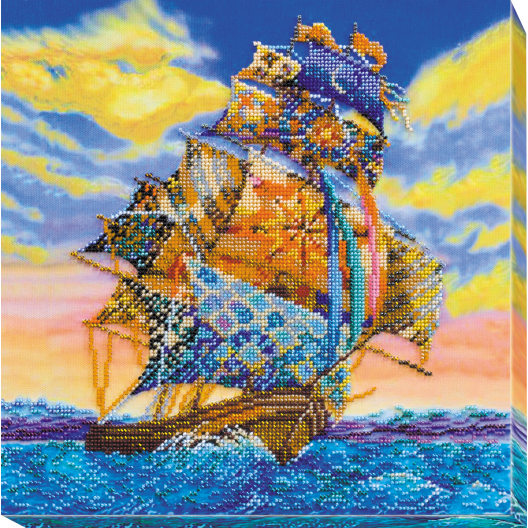 Main Bead Embroidery Kit Оn all sails (Deco Scenes), AB-532 by Abris Art - buy online! ✿ Fast delivery ✿ Factory price ✿ Wholesale and retail ✿ Purchase Great kits for embroidery with beads