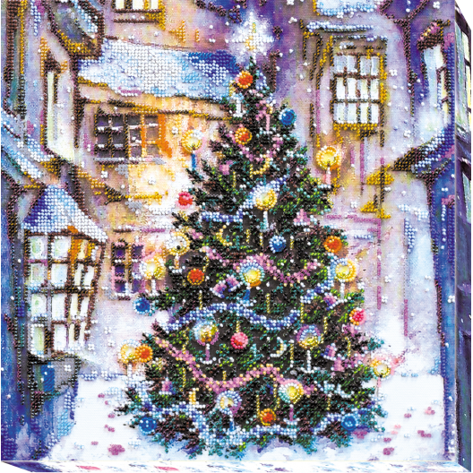Main Bead Embroidery Kit Holliday under the windows (Winter tale), AB-534 by Abris Art - buy online! ✿ Fast delivery ✿ Factory price ✿ Wholesale and retail ✿ Purchase Great kits for embroidery with beads