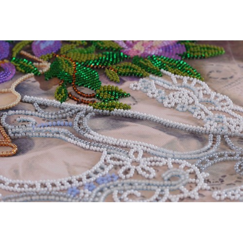 Main Bead Embroidery Kit Flower lace (Flowers), AB-535 by Abris Art - buy online! ✿ Fast delivery ✿ Factory price ✿ Wholesale and retail ✿ Purchase Great kits for embroidery with beads