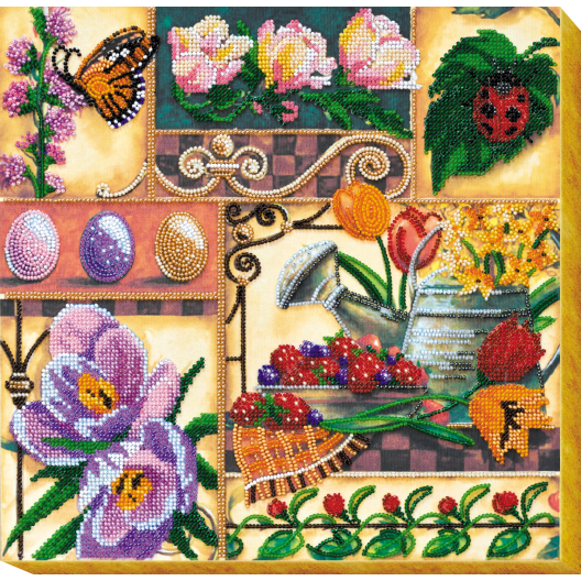 Main Bead Embroidery Kit Spring treasures (Household stories), AB-536 by Abris Art - buy online! ✿ Fast delivery ✿ Factory price ✿ Wholesale and retail ✿ Purchase Great kits for embroidery with beads