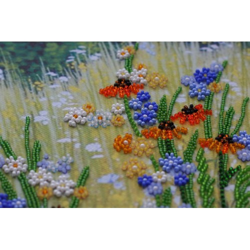 Main Bead Embroidery Kit Golden umbrellas (Flowers), AB-542 by Abris Art - buy online! ✿ Fast delivery ✿ Factory price ✿ Wholesale and retail ✿ Purchase Great kits for embroidery with beads