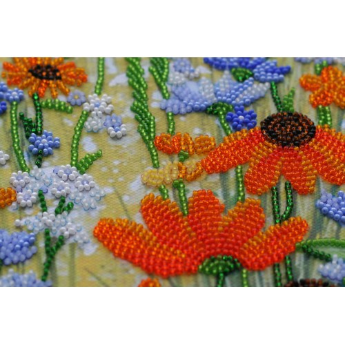 Main Bead Embroidery Kit Golden umbrellas (Flowers), AB-542 by Abris Art - buy online! ✿ Fast delivery ✿ Factory price ✿ Wholesale and retail ✿ Purchase Great kits for embroidery with beads