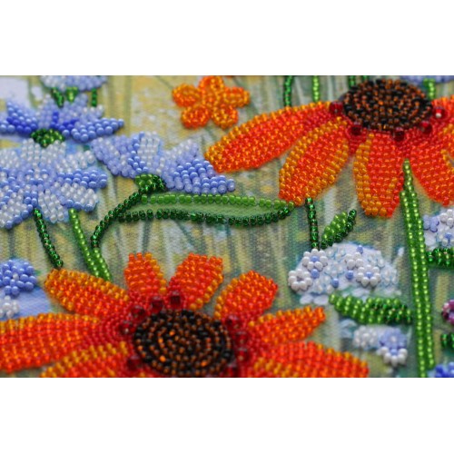 Main Bead Embroidery Kit Golden umbrellas (Flowers), AB-542 by Abris Art - buy online! ✿ Fast delivery ✿ Factory price ✿ Wholesale and retail ✿ Purchase Great kits for embroidery with beads