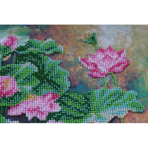 Main Bead Embroidery Kit Lotuses (Flowers), AB-545 by Abris Art - buy online! ✿ Fast delivery ✿ Factory price ✿ Wholesale and retail ✿ Purchase Great kits for embroidery with beads