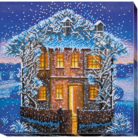 Main Bead Embroidery Kit Winter night (Winter tale), AB-546 by Abris Art - buy online! ✿ Fast delivery ✿ Factory price ✿ Wholesale and retail ✿ Purchase Great kits for embroidery with beads