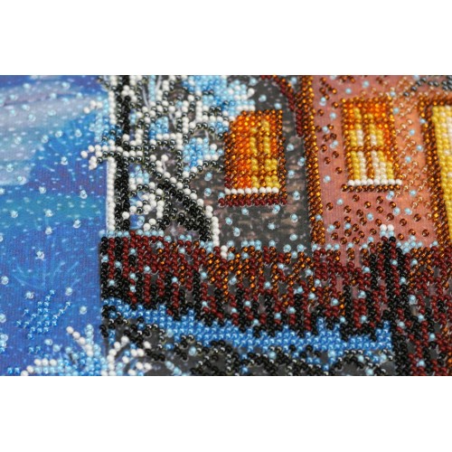 Main Bead Embroidery Kit Winter night (Winter tale), AB-546 by Abris Art - buy online! ✿ Fast delivery ✿ Factory price ✿ Wholesale and retail ✿ Purchase Great kits for embroidery with beads