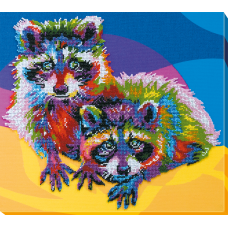 Набір для вишивання бісером на натуральному художньому холсті "Єноти"