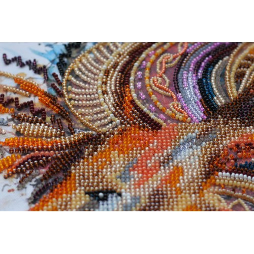 Набір для вишивання бісером на натуральному художньому холсті Вогнегривий лев, AB-555 від Абрис Арт - купити з доставкою ✿ Найкраща ціна від виробника ✿ Оптом та в роздріб ✿ Придбати Великі набори для вишивки бісером