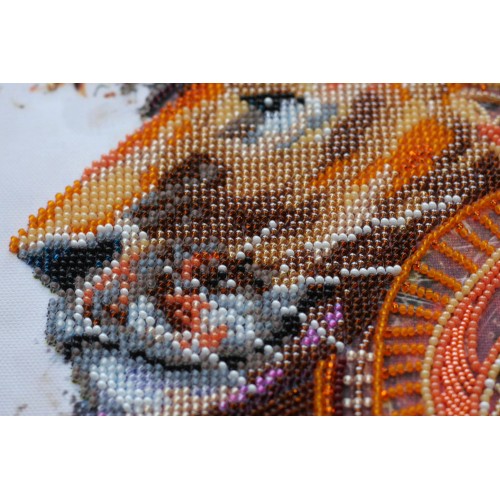 Набір для вишивання бісером на натуральному художньому холсті Вогнегривий лев, AB-555 від Абрис Арт - купити з доставкою ✿ Найкраща ціна від виробника ✿ Оптом та в роздріб ✿ Придбати Великі набори для вишивки бісером