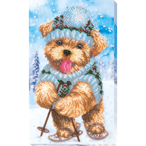 Main Bead Embroidery Kit Winter fun (Winter tale), AB-559 by Abris Art - buy online! ✿ Fast delivery ✿ Factory price ✿ Wholesale and retail ✿ Purchase Great kits for embroidery with beads