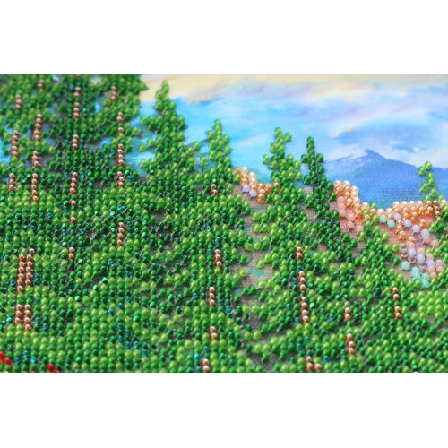 Main Bead Embroidery Kit Mountain landscape (Landscapes), AB-561 by Abris Art - buy online! ✿ Fast delivery ✿ Factory price ✿ Wholesale and retail ✿ Purchase Great kits for embroidery with beads