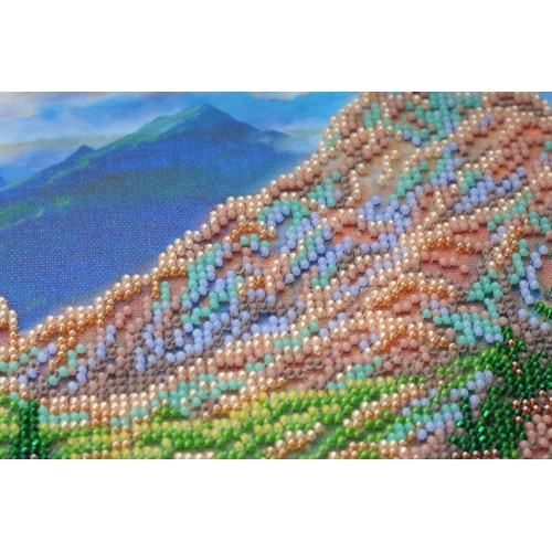 Main Bead Embroidery Kit Mountain landscape (Landscapes), AB-561 by Abris Art - buy online! ✿ Fast delivery ✿ Factory price ✿ Wholesale and retail ✿ Purchase Great kits for embroidery with beads