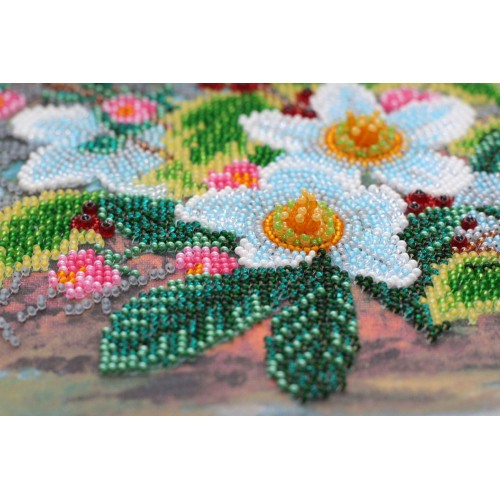 Main Bead Embroidery Kit Christmas bouquet (Flowers), AB-565 by Abris Art - buy online! ✿ Fast delivery ✿ Factory price ✿ Wholesale and retail ✿ Purchase Great kits for embroidery with beads