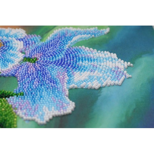Main Bead Embroidery Kit Blue Poppies (Flowers), AB-566 by Abris Art - buy online! ✿ Fast delivery ✿ Factory price ✿ Wholesale and retail ✿ Purchase Great kits for embroidery with beads