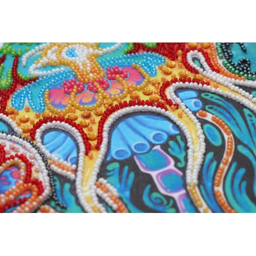 Main Bead Embroidery Kit Underwater dance (Deco Scenes), AB-568 by Abris Art - buy online! ✿ Fast delivery ✿ Factory price ✿ Wholesale and retail ✿ Purchase Great kits for embroidery with beads