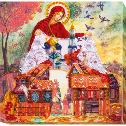 Набір для вишивання бісером на натуральному художньому холсті "Світле свято Покрова" Набір для вишивання бісером на натуральному художньому холсті "Світле свято Покрова"