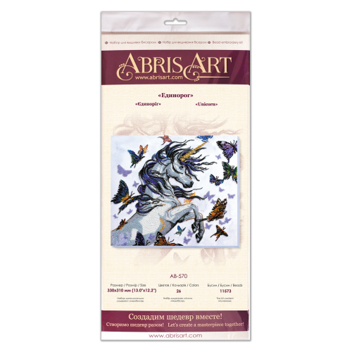 Main Bead Embroidery Kit Unicorn (Deco Scenes), AB-570 by Abris Art - buy online! ✿ Fast delivery ✿ Factory price ✿ Wholesale and retail ✿ Purchase Great kits for embroidery with beads