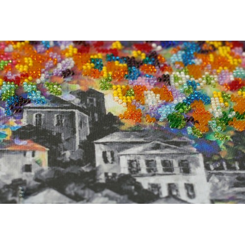 Main Bead Embroidery Kit A town wakes up (Landscapes), AB-571 by Abris Art - buy online! ✿ Fast delivery ✿ Factory price ✿ Wholesale and retail ✿ Purchase Great kits for embroidery with beads