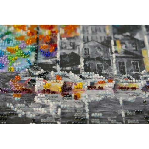 Main Bead Embroidery Kit A town wakes up (Landscapes), AB-571 by Abris Art - buy online! ✿ Fast delivery ✿ Factory price ✿ Wholesale and retail ✿ Purchase Great kits for embroidery with beads