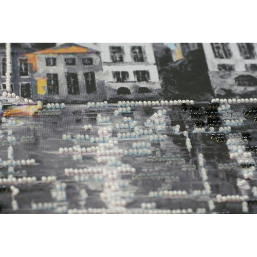 Main Bead Embroidery Kit A town wakes up (Landscapes), AB-571 by Abris Art - buy online! ✿ Fast delivery ✿ Factory price ✿ Wholesale and retail ✿ Purchase Great kits for embroidery with beads