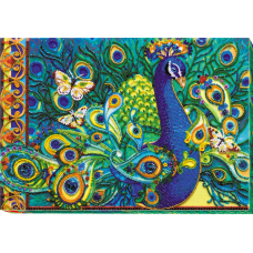 Набір для вишивання бісером на натуральному художньому холсті "Строкате віяло"