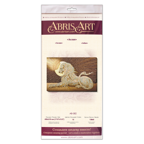 Main Bead Embroidery Kit Aslan (Deco Scenes), AB-582 by Abris Art - buy online! ✿ Fast delivery ✿ Factory price ✿ Wholesale and retail ✿ Purchase Great kits for embroidery with beads