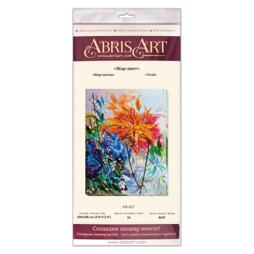 Main Bead Embroidery Kit Vivid (Flowers), AB-601 by Abris Art - buy online! ✿ Fast delivery ✿ Factory price ✿ Wholesale and retail ✿ Purchase Great kits for embroidery with beads