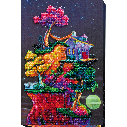Main Bead Embroidery Kit Dreams under the stars (Fantasy), AB-606 by Abris Art - buy online! ✿ Fast delivery ✿ Factory price ✿ Wholesale and retail ✿ Purchase Great kits for embroidery with beads