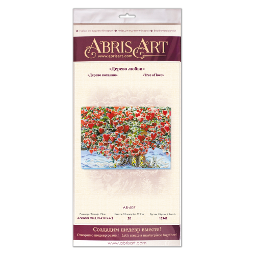 Main Bead Embroidery Kit Tree of love (Romanticism), AB-607 by Abris Art - buy online! ✿ Fast delivery ✿ Factory price ✿ Wholesale and retail ✿ Purchase Great kits for embroidery with beads