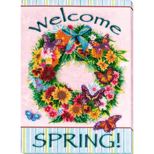 Main Bead Embroidery Kit Spring came (Flowers), AB-615 by Abris Art - buy online! ✿ Fast delivery ✿ Factory price ✿ Wholesale and retail ✿ Purchase Great kits for embroidery with beads