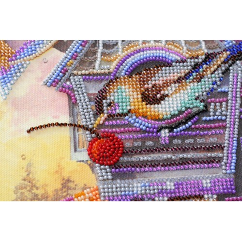 Main Bead Embroidery Kit Birds town (Deco Scenes), AB-622 by Abris Art - buy online! ✿ Fast delivery ✿ Factory price ✿ Wholesale and retail ✿ Purchase Great kits for embroidery with beads