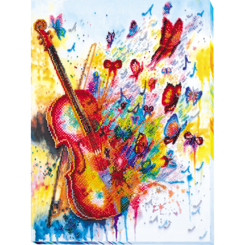 Main Bead Embroidery Kit Sparks of sound (Musical display), AB-629 by Abris Art - buy online! ✿ Fast delivery ✿ Factory price ✿ Wholesale and retail ✿ Purchase Great kits for embroidery with beads