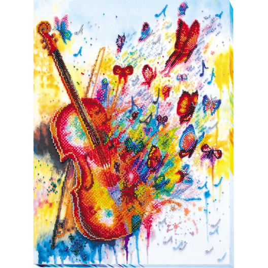 Main Bead Embroidery Kit Sparks of sound (Musical display), AB-629 by Abris Art - buy online! ✿ Fast delivery ✿ Factory price ✿ Wholesale and retail ✿ Purchase Great kits for embroidery with beads