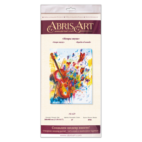 Main Bead Embroidery Kit Sparks of sound (Musical display), AB-629 by Abris Art - buy online! ✿ Fast delivery ✿ Factory price ✿ Wholesale and retail ✿ Purchase Great kits for embroidery with beads