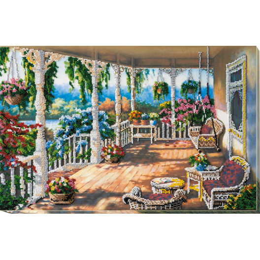 Main Bead Embroidery Kit Terrace (Deco Scenes), AB-630 by Abris Art - buy online! ✿ Fast delivery ✿ Factory price ✿ Wholesale and retail ✿ Purchase Great kits for embroidery with beads