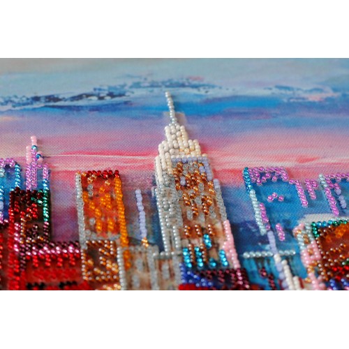 Main Bead Embroidery Kit Evening city (Landscapes), AB-637 by Abris Art - buy online! ✿ Fast delivery ✿ Factory price ✿ Wholesale and retail ✿ Purchase Great kits for embroidery with beads