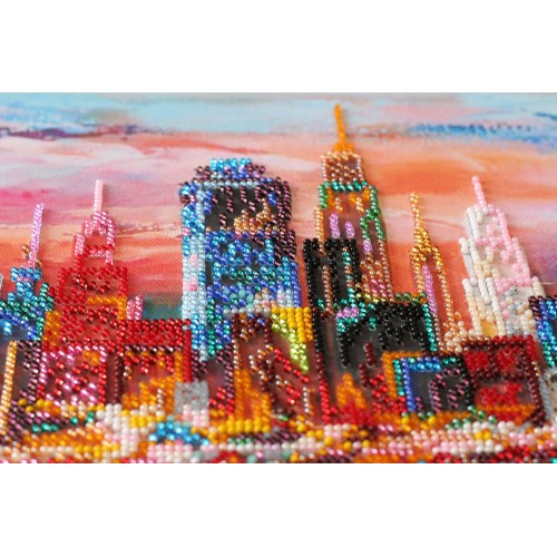 Main Bead Embroidery Kit Evening city (Landscapes), AB-637 by Abris Art - buy online! ✿ Fast delivery ✿ Factory price ✿ Wholesale and retail ✿ Purchase Great kits for embroidery with beads