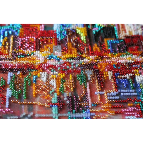 Main Bead Embroidery Kit Evening city (Landscapes), AB-637 by Abris Art - buy online! ✿ Fast delivery ✿ Factory price ✿ Wholesale and retail ✿ Purchase Great kits for embroidery with beads