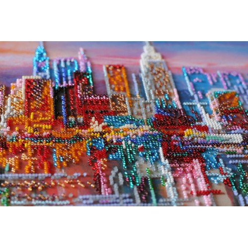Main Bead Embroidery Kit Evening city (Landscapes), AB-637 by Abris Art - buy online! ✿ Fast delivery ✿ Factory price ✿ Wholesale and retail ✿ Purchase Great kits for embroidery with beads