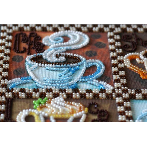 Main Bead Embroidery Kit Coffee map (Household stories), AB-638 by Abris Art - buy online! ✿ Fast delivery ✿ Factory price ✿ Wholesale and retail ✿ Purchase Great kits for embroidery with beads