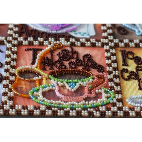 Main Bead Embroidery Kit Coffee map (Household stories), AB-638 by Abris Art - buy online! ✿ Fast delivery ✿ Factory price ✿ Wholesale and retail ✿ Purchase Great kits for embroidery with beads