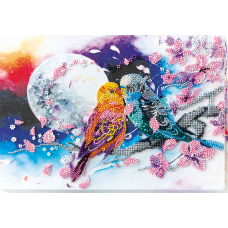 Набір для вишивання бісером на натуральному художньому холсті "Нерозлучні"