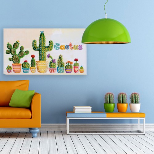 Main Bead Embroidery Kit Cactuses (Deco Scenes), AB-648 by Abris Art - buy online! ✿ Fast delivery ✿ Factory price ✿ Wholesale and retail ✿ Purchase Great kits for embroidery with beads