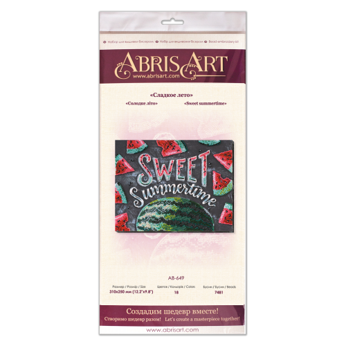 Main Bead Embroidery Kit Sweet summertime (Deco Scenes), AB-649 by Abris Art - buy online! ✿ Fast delivery ✿ Factory price ✿ Wholesale and retail ✿ Purchase Great kits for embroidery with beads