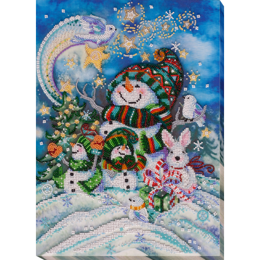 Main Bead Embroidery Kit New year‘s night (Winter tale), AB-650 by Abris Art - buy online! ✿ Fast delivery ✿ Factory price ✿ Wholesale and retail ✿ Purchase Great kits for embroidery with beads