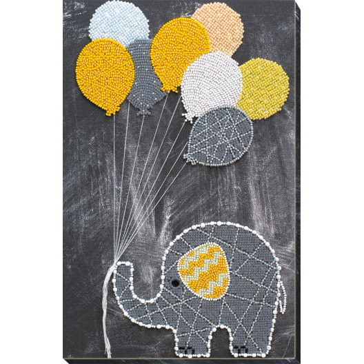 Набір для вишивання бісером на натуральному художньому холсті Слоненя з кульками, AB-655 від Абрис Арт - купити з доставкою ✿ Найкраща ціна від виробника ✿ Оптом та в роздріб ✿ Придбати Великі набори для вишивки бісером