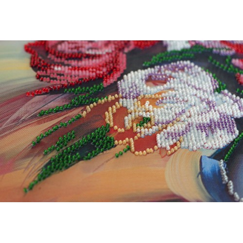 Main Bead Embroidery Kit Picturesque peonies (Flowers), AB-660 by Abris Art - buy online! ✿ Fast delivery ✿ Factory price ✿ Wholesale and retail ✿ Purchase Great kits for embroidery with beads